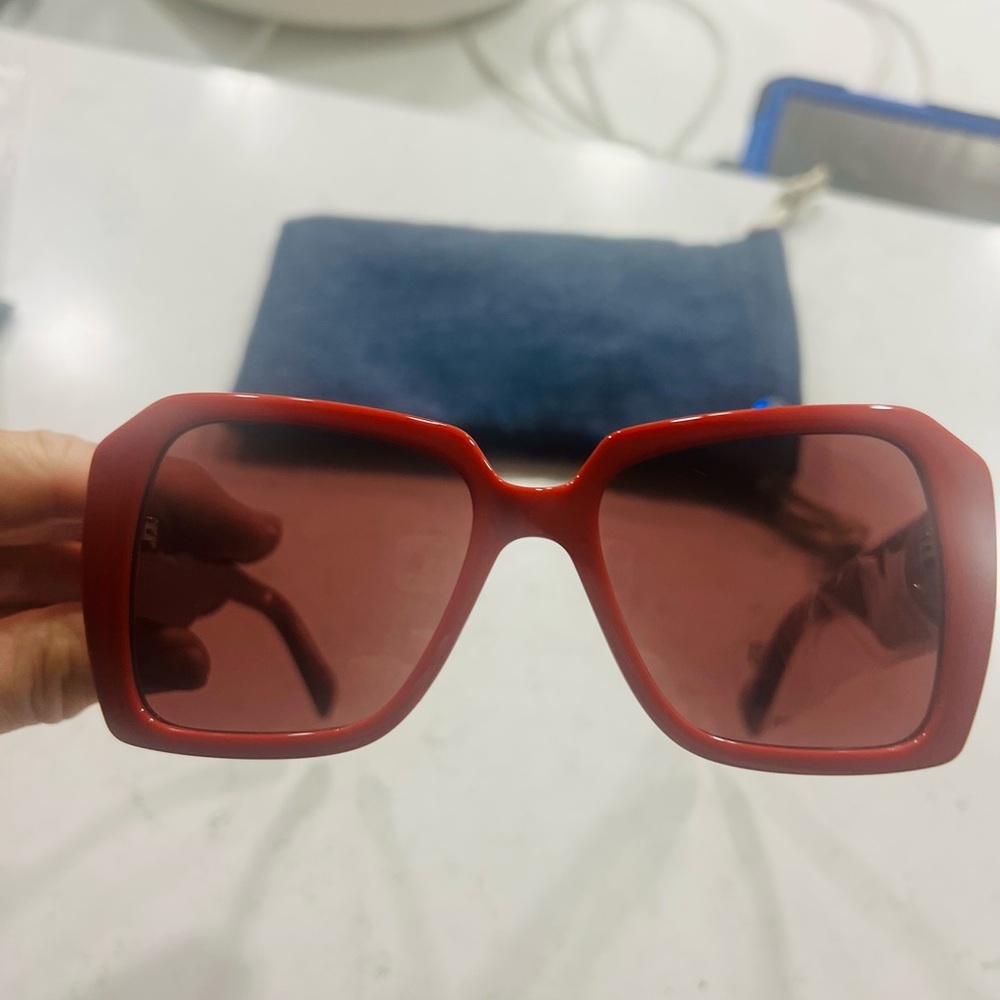 Karl Lagerfeld Red Square-Frame Women's Sunglasses - Picture 3 of 11
